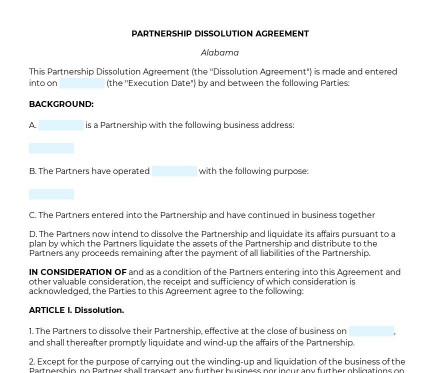 Partnership Dissolution Agreement preview