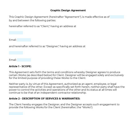 Graphic Design Agreement preview