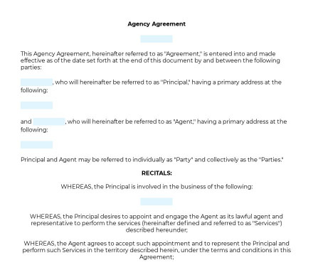 Agency Agreement preview