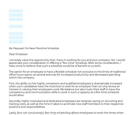 Letter to Request Flexible Working preview