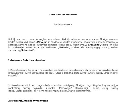 Rankpinigių sutartis preview
